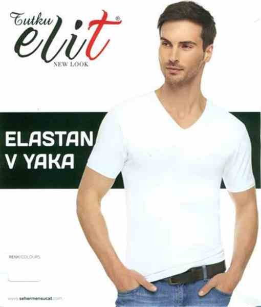 TUTKU ELİT 1303 ERKEK ELASTAN V YAKA FANİLA SİYAH
