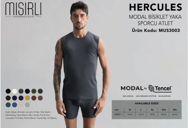 MISIRLI 3003 ERKEK MODAL HERCULES SPORCU ATLET BEYAZ