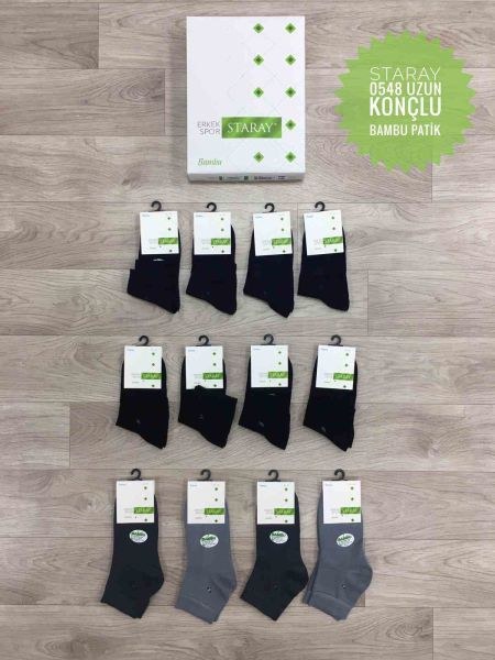 STARAY 548 ERKEK BAMBU UZUN KONÇLU PATİK SİYAH
