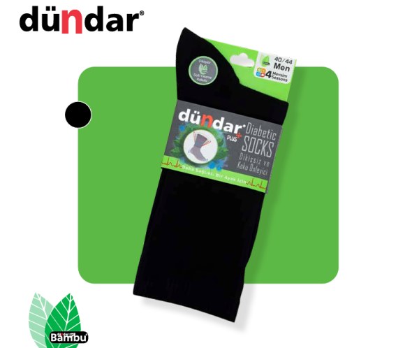 DÜNDAR 6982 ERKEK PLUS BAMBU DİABETİK ÇORAP KOYU ASORTİ