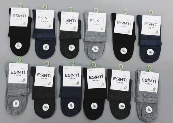 ESİNTİ 3087 ERKEK PLUS BAMBU ARA KONÇ ÇORAP BEYAZ