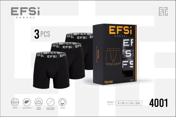 EFSİ 4001 ERKEK DÜZ BOXER BEYAZ