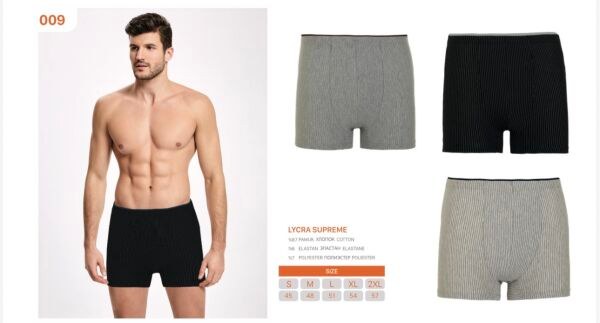 İLKE 009 ERKEK LİKRALI ÇİZGİLİ BOXER GRİ