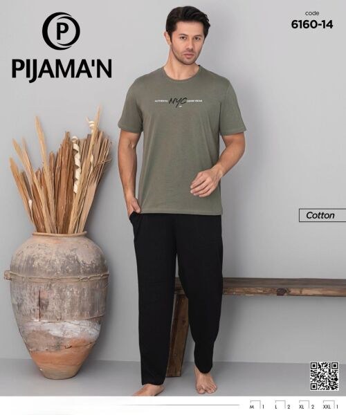 PİJAMAN 6160-14 ERKEK PENYE KISAKOL PİJAMA TAKIM
