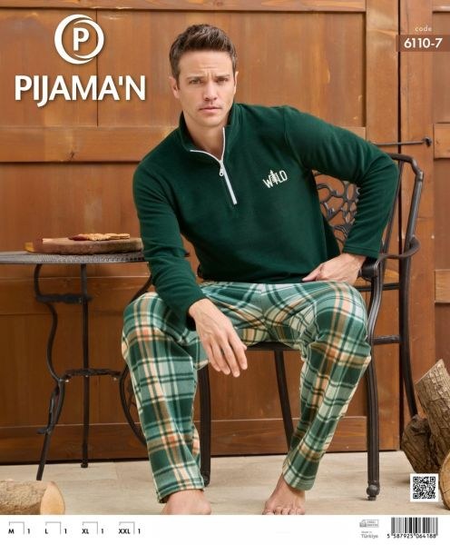 PİJAMAN 6110-7 ERKEK POLAR PİJAMA TAKIM