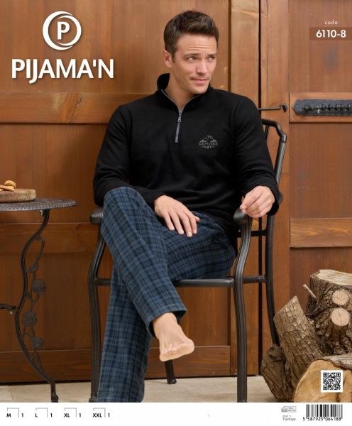 PİJAMAN 6110-8 ERKEK POLAR PİJAMA TAKIM