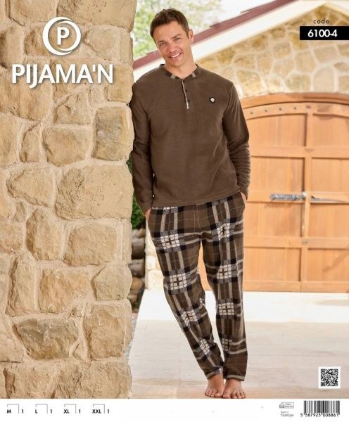 PİJAMAN 6100-4 ERKEK PATLI POLAR PİJAMA TAKIM