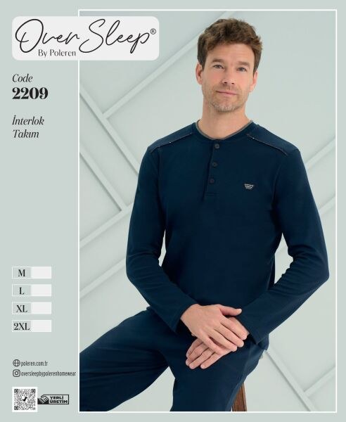 OVER SLEEP 2209 ERKEK İNTERLOK PİJAMA TAKIM