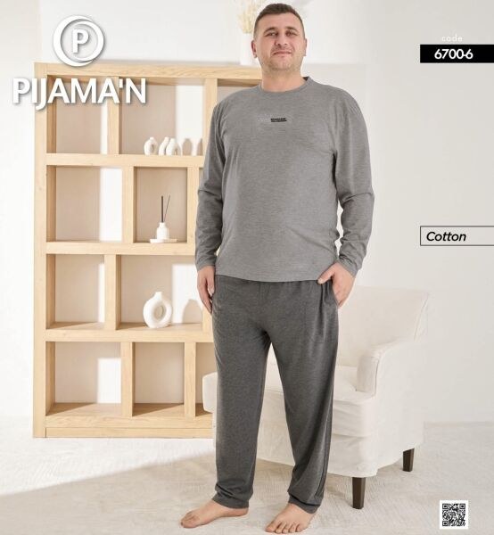 PİJAMAN 6700-6 ERKEK PENYE BATTAL PİJAMA TAKIM