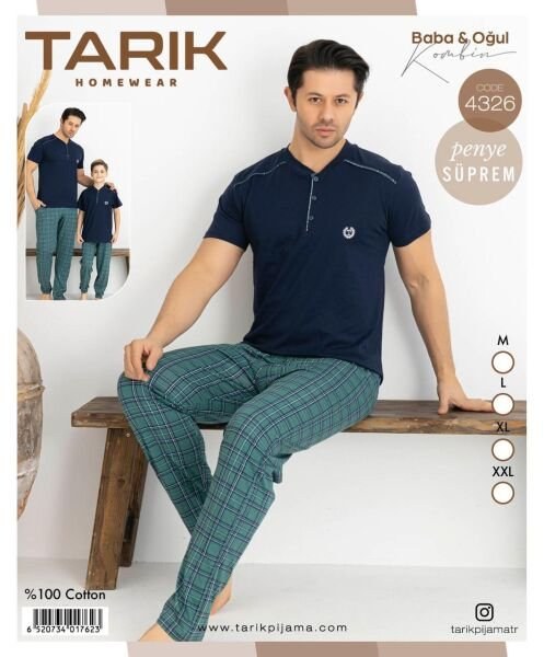 TARIK 4326 ERKEK PENYE KISA KOL PİJAMA TAKIMI