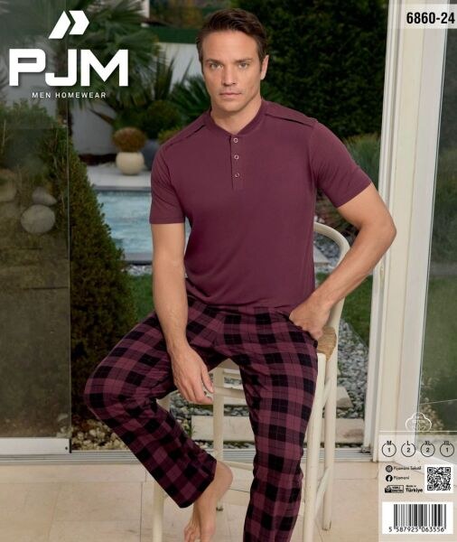 PJM 6860-24 ERKEK PENYE KISA KOL PİJAMA TAKIM