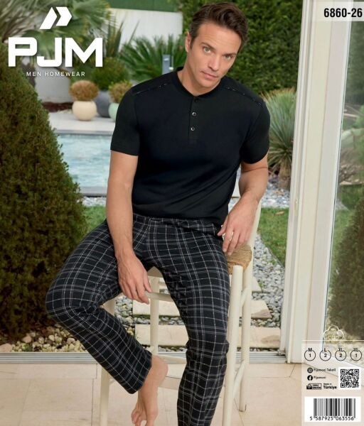 PJM 6860-26 ERKEK PENYE KISA KOL PİJAMA TAKIM