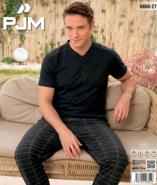 PJM 6860-27 ERKEK PENYE KISA KOL PİJAMA TAKIM