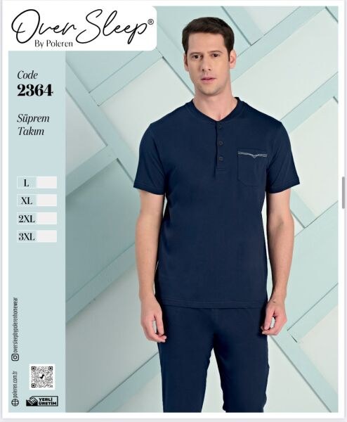 OVER SLEEP 2364 ERKEK SÜPREM BATTAL KKOL PİJAMA TK