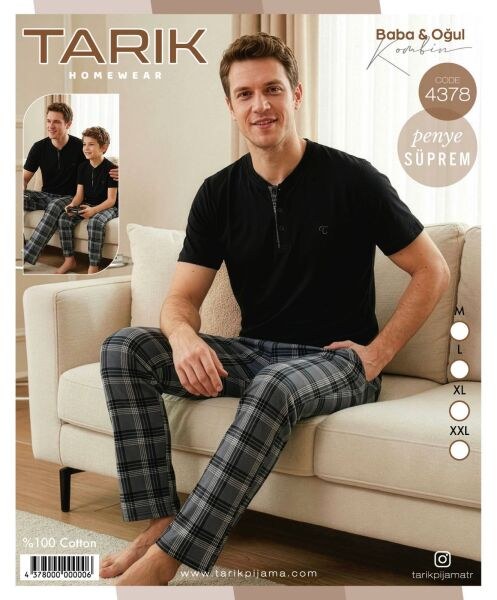 TARIK 4378 ERKEK PENYE KISA KOL PİJAMA TAKIMI