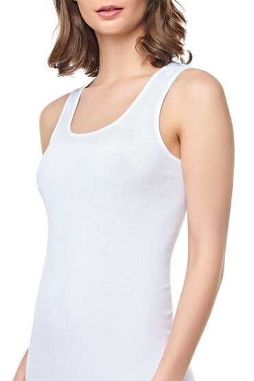SEHER 0062 BAYAN RİBANA KALIN ASKILI ATLET 7 NO BEYAZ