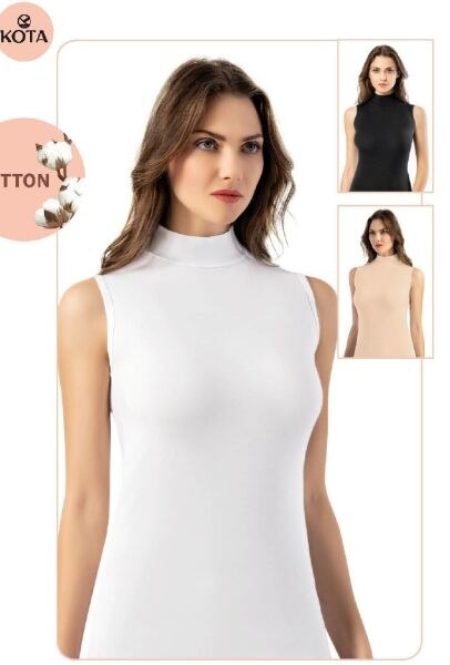 KOTA 6236 BAYAN SIFIR YAKA SIFIR KOL ATLET 2XL-3XL BEYAZ