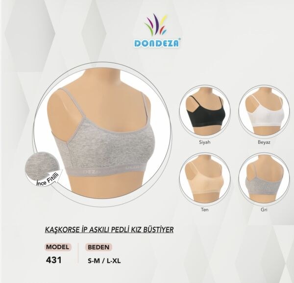 DONDEZA 431 İP ASKI PETLİ KAŞKORSE BÜSTİYER BEYAZ
