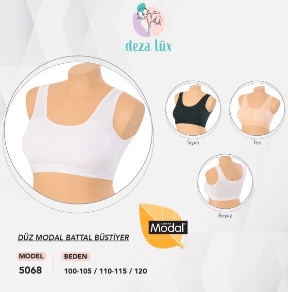 DEZALUX 5068 BAYAN MODAL BATTAL BÜSTİYER BEYAZ