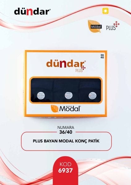 DÜNDAR 6937 BAYAN PLUS MODAL KONÇ PATİK BEYAZ