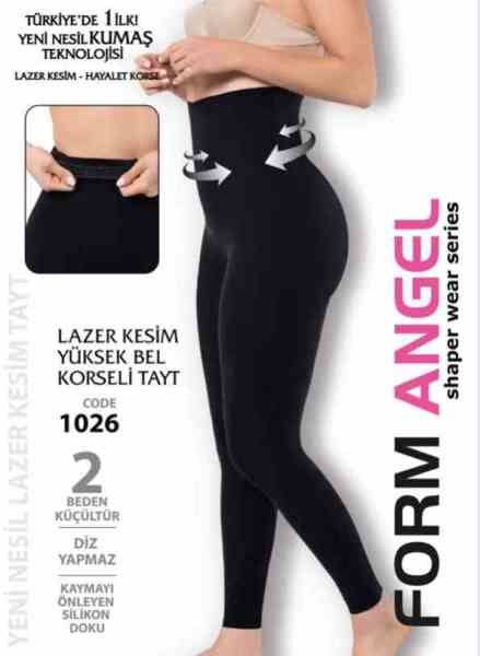 FORM ANGEL 1026 YÜKSEK BEL KORSELİ TAYT SİYAH