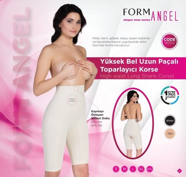 FORM ANGEL 5002 YÜKSEL BEL UZUN TOPARLAYICI KORSE SİYAH