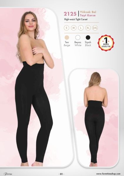 FORM TİME 2125 DUBLE BEL TAYT KORSE SİYAH