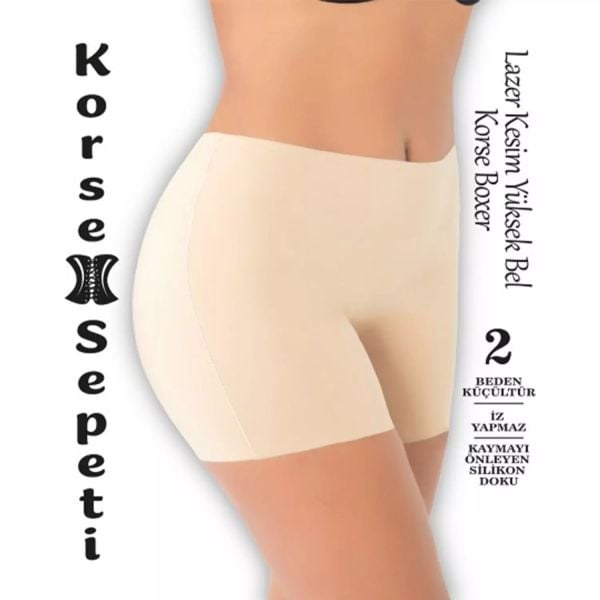 KORSE SEPETİ 3202 LAZER YÜKSEK BEL KORSE BOXER TEN
