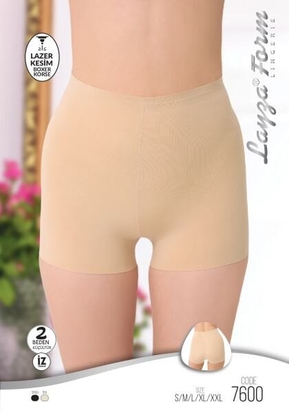 LAYZA FORM 7600 LAZER KESİM BAYAN BOXER KORSE TEN