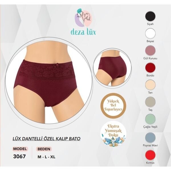 DEZALUX 3067 ÖZEL KALIP LÜKS DANTEL BATO (M-L-XL) BEYAZ