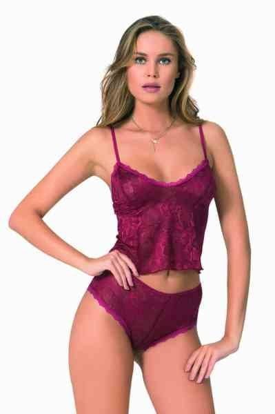 PRİMODA 9052 JAKARLI BABYDOLL ŞORT TAKIM SİYAH