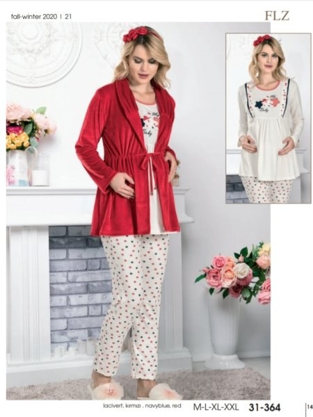 FLZ 31-364 BAYAN HAMİLE LOHUSA PİJAMA TAKIM