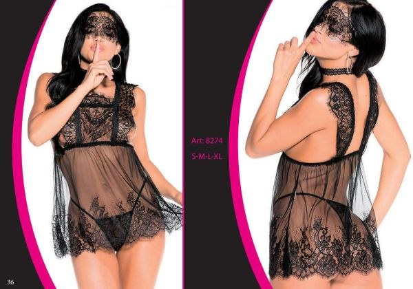 FOR DREAMS 8274 FANTAZİ GECELİK SİYAH