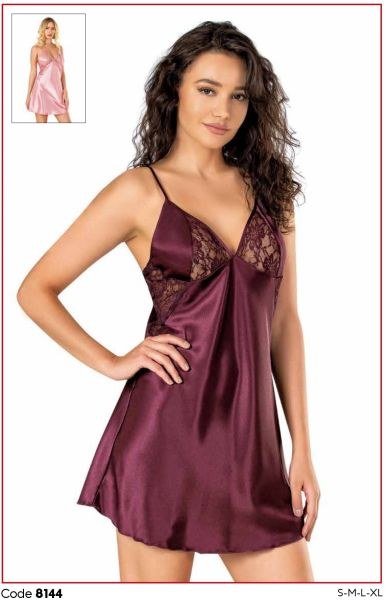 PRİMODA 8144 SATEN KISA GECELİK MÜRDÜM