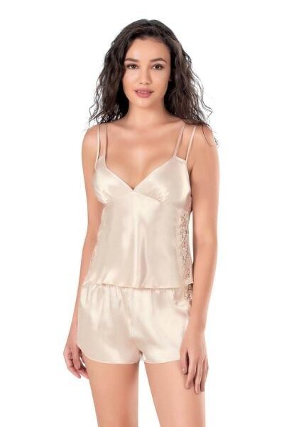 PRİMODA 9120 SATEN BABYDOLL ŞORT TAKIM MÜRDÜM
