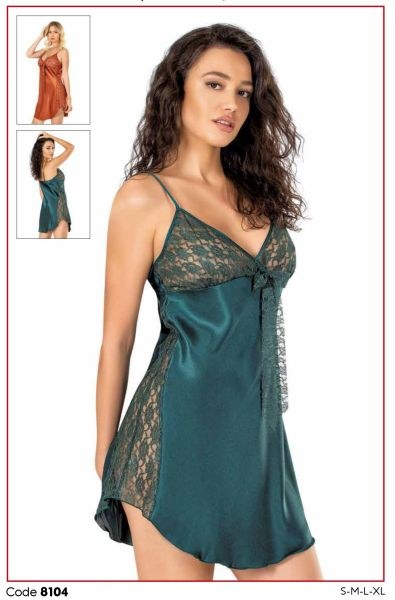 PRİMODA 8104 SATEN KISA GECELİK TARÇIN