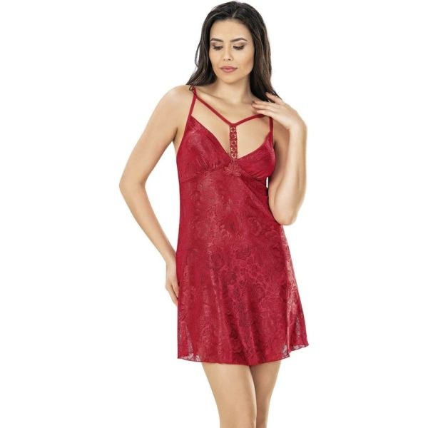 PRİMODA 8153 SATEN KISA GECELİK KIRMIZI