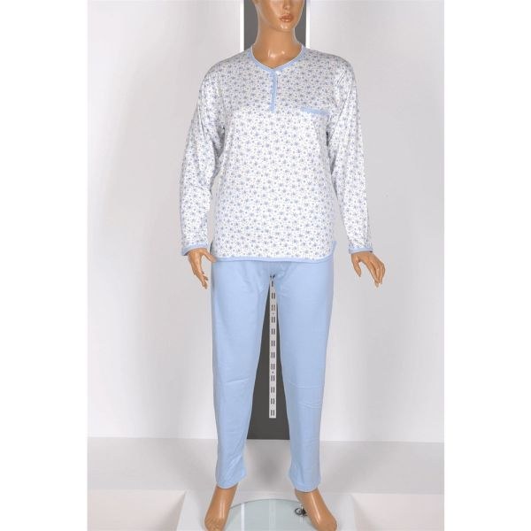 AYDOĞAN 4060 BAYAN EMPİRME 2 İP PİJAMA TAKIM MAVİ