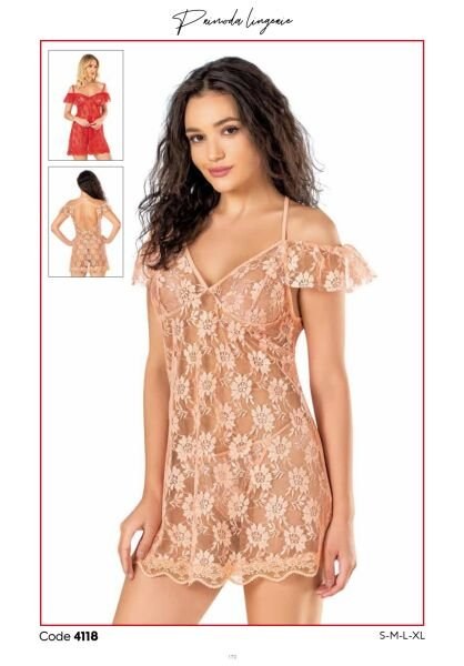 PRİMODA 4118 KISA TÜL GECELİK KIRMIZI