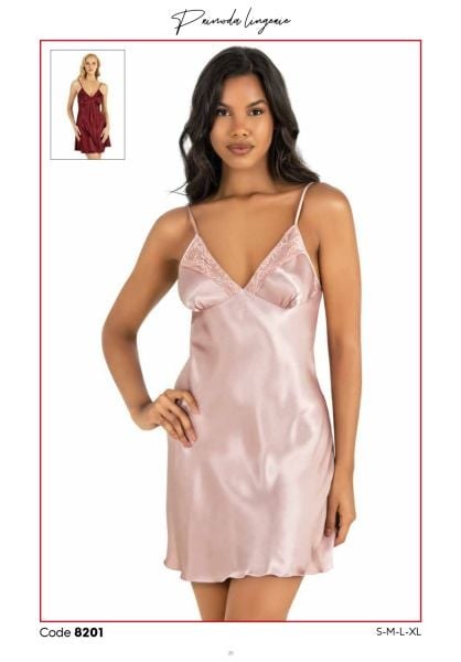 PRİMODA 8201 SATEN KISA GECELİK PUDRA