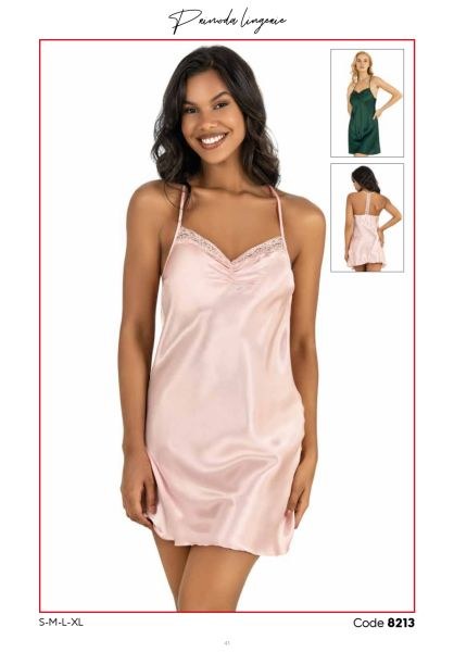PRİMODA 8213 SATEN KISA GECELİK YEŞİL