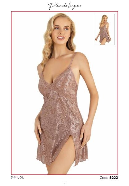 PRİMODA 8223 SATEN KISA GECELİK VİZON