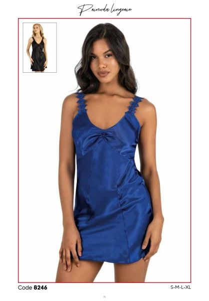 PRİMODA 8246 SATEN KISA GECELİK SAKS