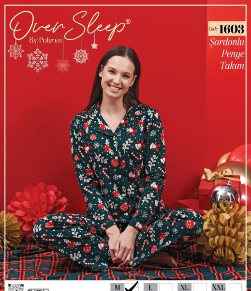 OVER SLEEP 1603 BAYAN DÜĞ.YILBAŞI PİJAMA TAKIM