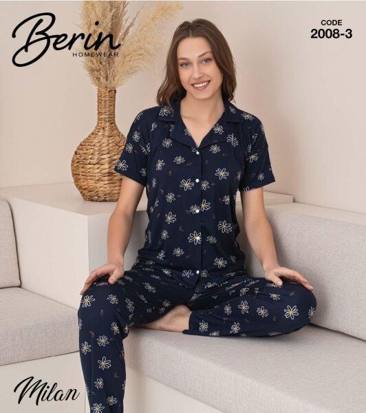 BERİN 2008-3 MİLAN GÖMLEK K.KOL PİJAMA TAKIM