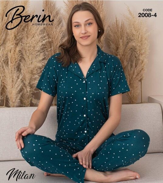 BERİN 2008-4 MİLAN GÖMLEK K.KOL PİJAMA TAKIM