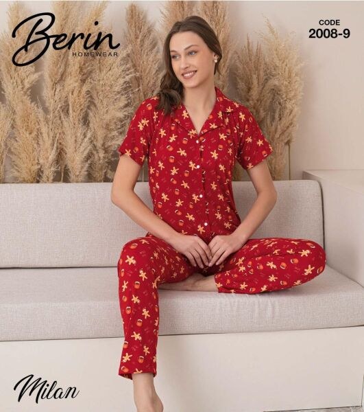 BERİN 2008-9 MİLAN GÖMLEK K.KOL PİJAMA TAKIM