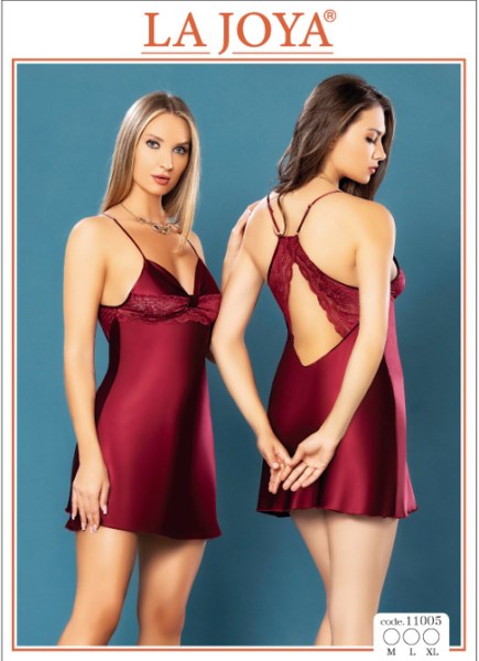 LAJOYA 11005 BAYAN KISA SATEN GECELİK M-L-XL