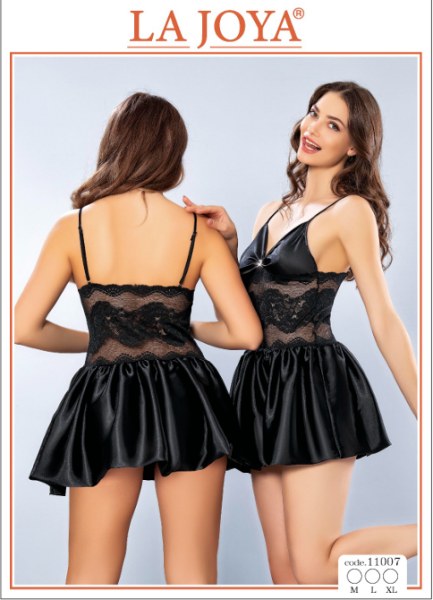LAJOYA 11007 BAYAN KISA SATEN GECELİK M-L-XL