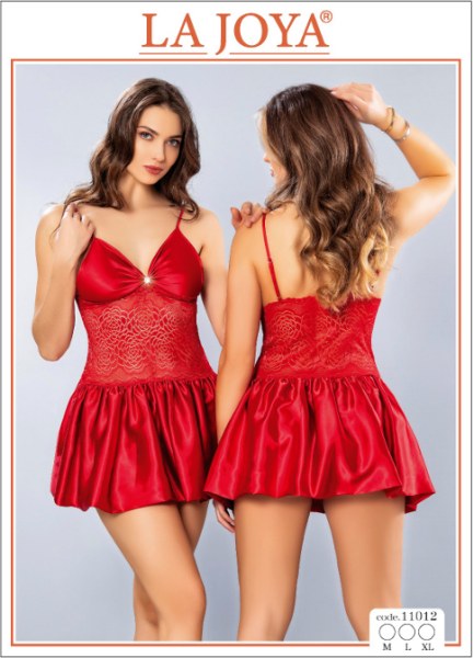 LAJOYA 11012 BAYAN KISA SATEN GECELİK M-L-XL